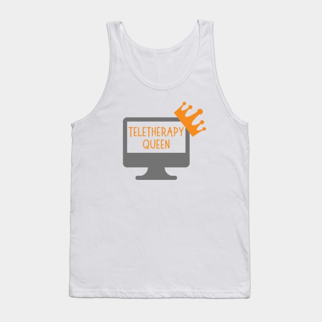 Funny Teletherapy Design for Virtual Therapists Tank Top by Hopscotch Shop Gifts